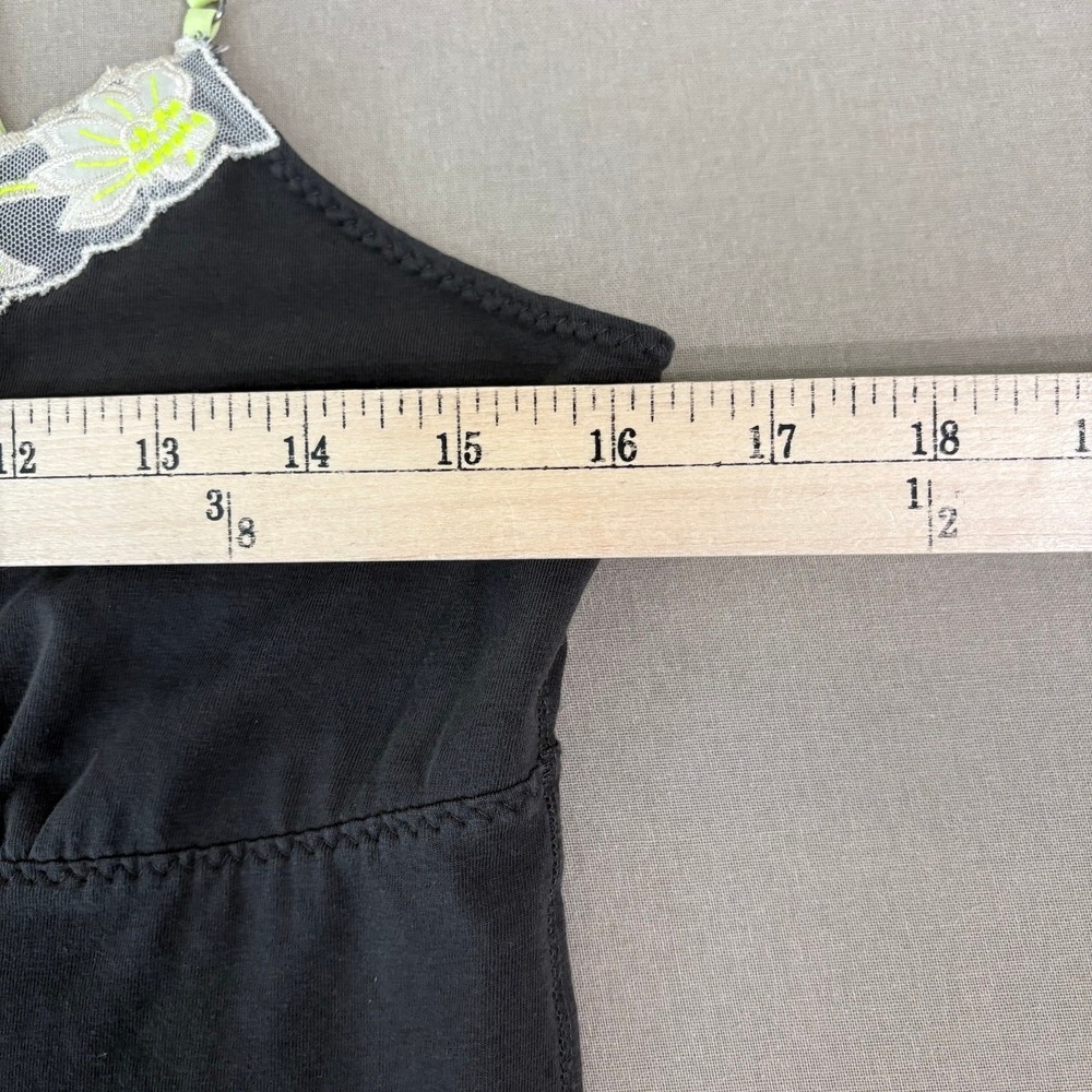 Vintage Y2K American Eagle Tank Top Womens Large Gray Lace Trim Embroidered Cami - Picture 8 of 8